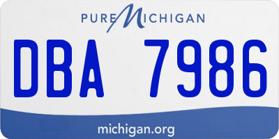 MI license plate DBA7986