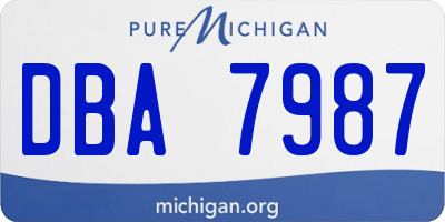 MI license plate DBA7987