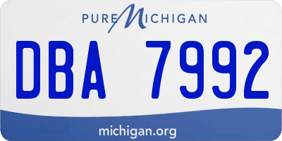 MI license plate DBA7992