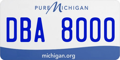 MI license plate DBA8000