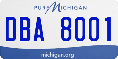 MI license plate DBA8001