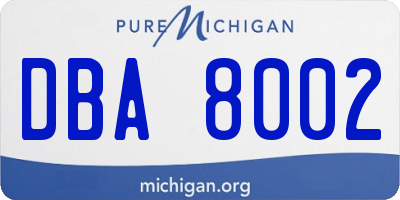MI license plate DBA8002