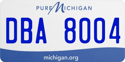 MI license plate DBA8004