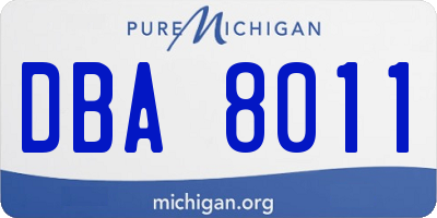 MI license plate DBA8011