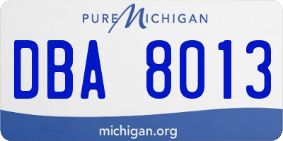 MI license plate DBA8013
