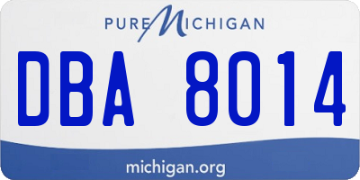 MI license plate DBA8014