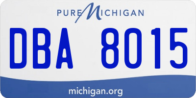 MI license plate DBA8015