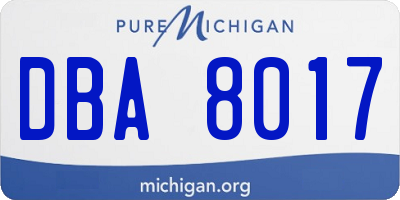 MI license plate DBA8017