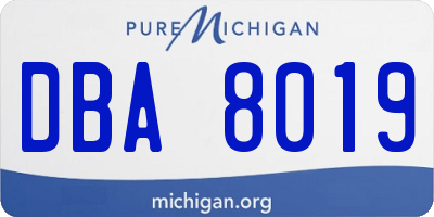 MI license plate DBA8019