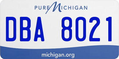 MI license plate DBA8021