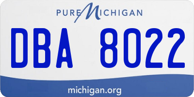 MI license plate DBA8022
