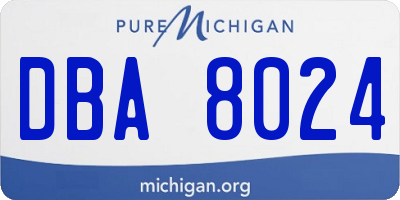 MI license plate DBA8024