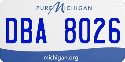 MI license plate DBA8026