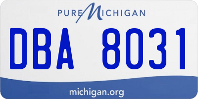MI license plate DBA8031