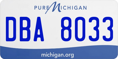 MI license plate DBA8033