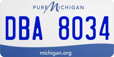 MI license plate DBA8034