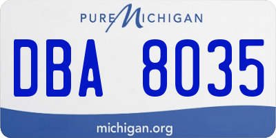 MI license plate DBA8035