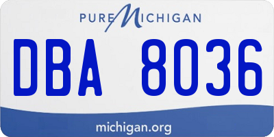 MI license plate DBA8036