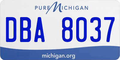MI license plate DBA8037