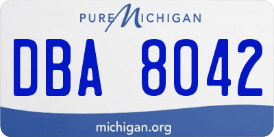 MI license plate DBA8042
