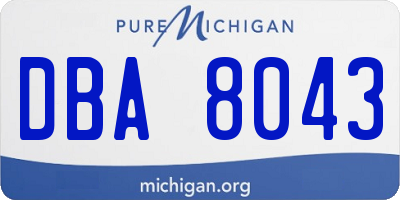 MI license plate DBA8043