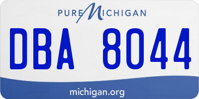 MI license plate DBA8044
