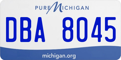 MI license plate DBA8045