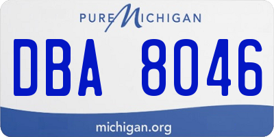 MI license plate DBA8046
