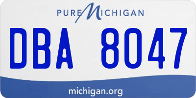 MI license plate DBA8047