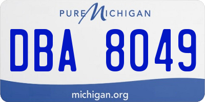 MI license plate DBA8049