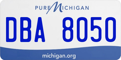 MI license plate DBA8050