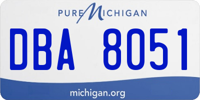 MI license plate DBA8051