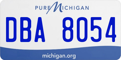 MI license plate DBA8054