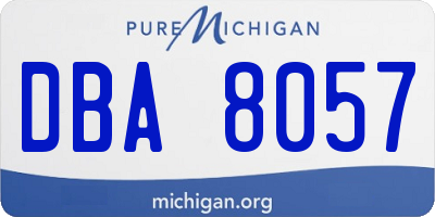 MI license plate DBA8057