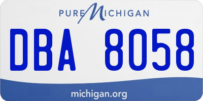 MI license plate DBA8058
