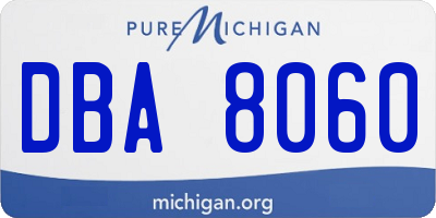 MI license plate DBA8060