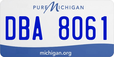 MI license plate DBA8061