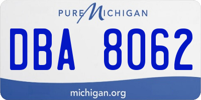 MI license plate DBA8062