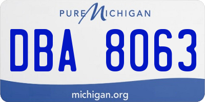 MI license plate DBA8063