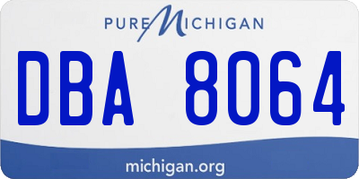 MI license plate DBA8064