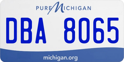 MI license plate DBA8065