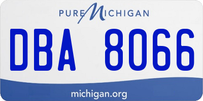 MI license plate DBA8066