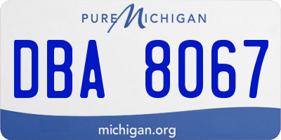 MI license plate DBA8067