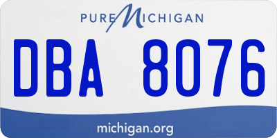 MI license plate DBA8076