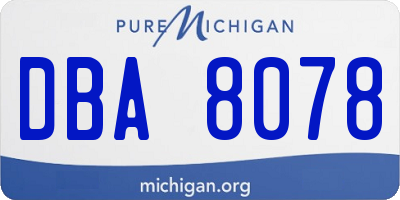 MI license plate DBA8078