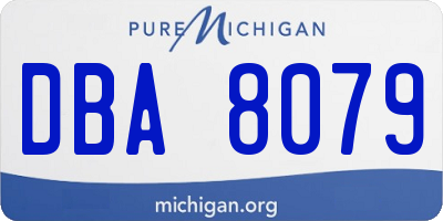 MI license plate DBA8079
