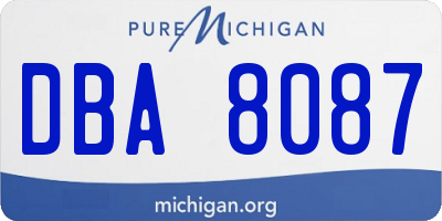 MI license plate DBA8087