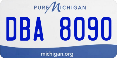 MI license plate DBA8090