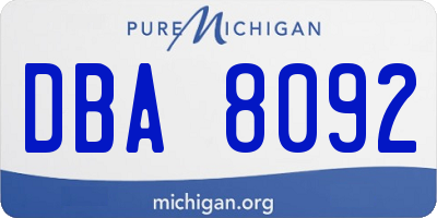 MI license plate DBA8092
