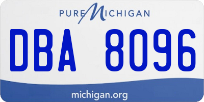 MI license plate DBA8096